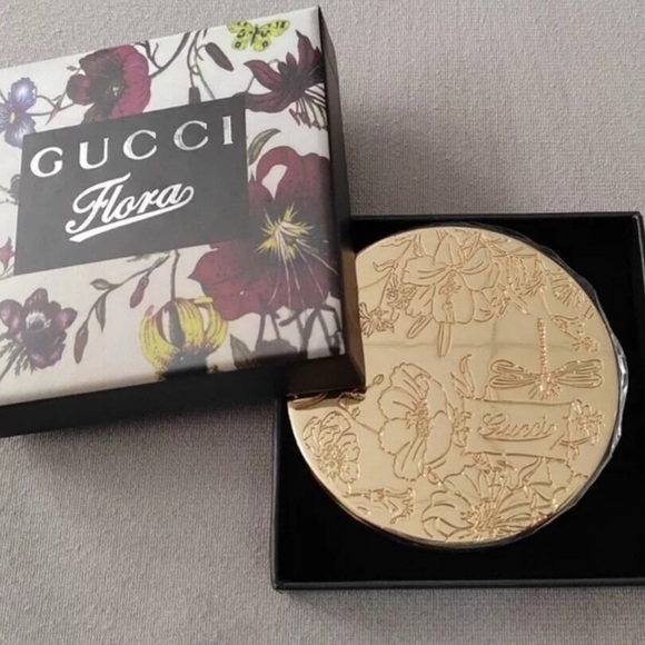 GUCCI Flora Compact Mirror | AUTHENTIC  | Gold or Silver | BRAND NEW | GIFTABLE - Picture 1 of 16